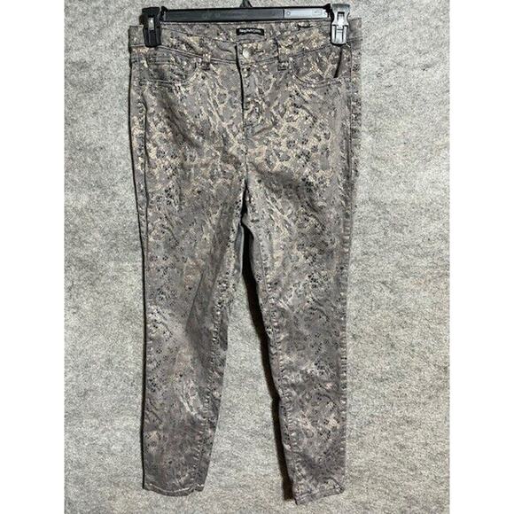 Needle & Cloth Pants Womens 10 Animal Print Skinny Ankle Stretch Mid Rise Gray - Picture 1 of 8